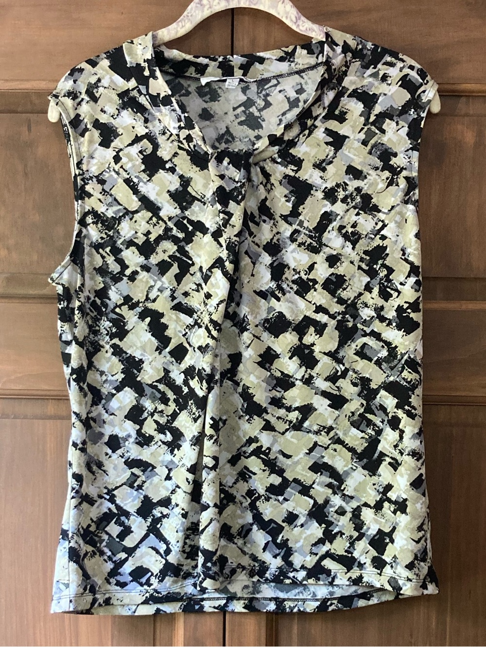 Jones Studio Separates Sleeveless Abstract Print Top Large